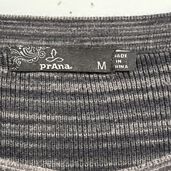 Prana Dress Women M Grey Contrast Striped Ribbed Sweater Knit Active Athleisure - Picture 3 of 7
